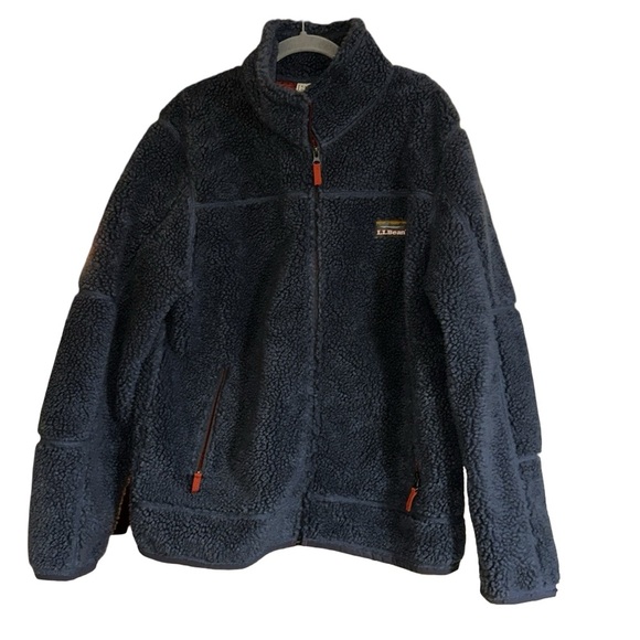 L.L. Bean Navy Fleece Size Large - Picture 4 of 9